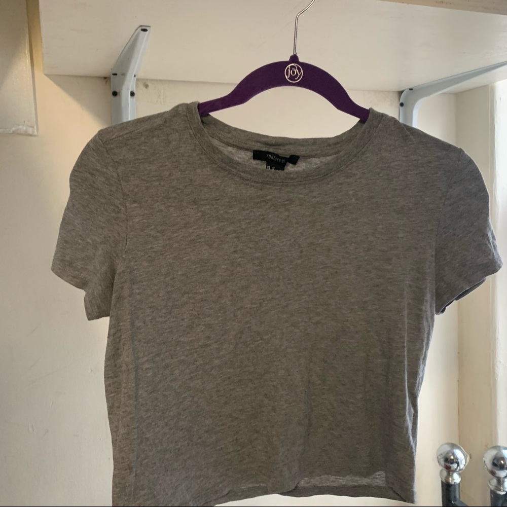 Gray crop top